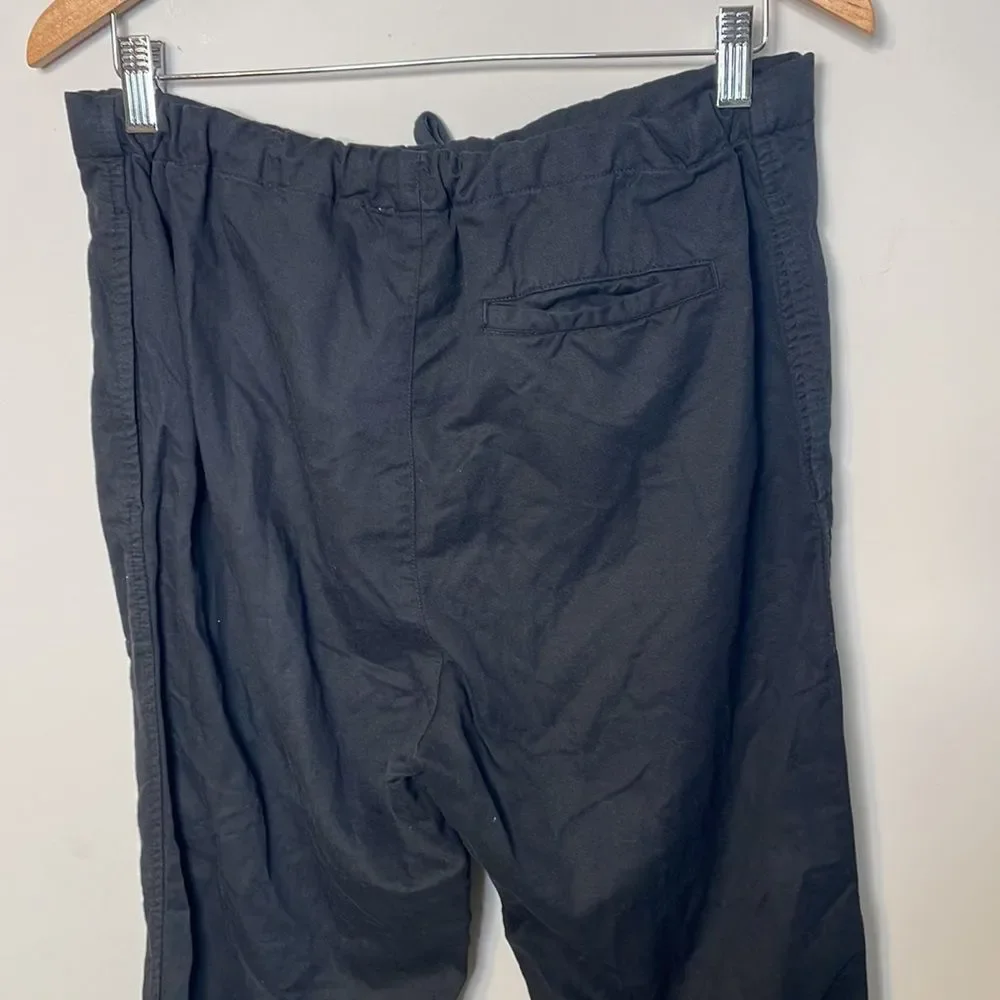Wilfred Free Tie Waist Linen Blend Black Pants Small